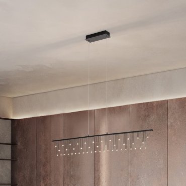 Nova Luce Stellar - hanglamp - 120 x 150 x 8 cm - 17W dimbare LED incl. - zwart chroom