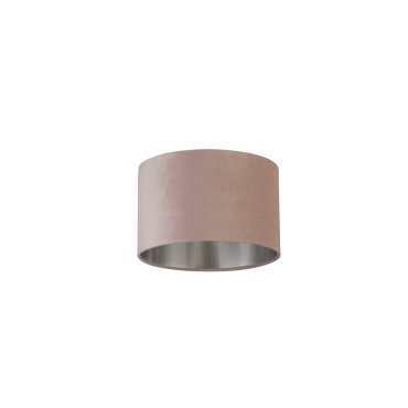 Searchlight Drum Shade - lampenkap - Ø 28 x 18 cm - roze en geborsteld zilver