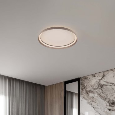 Nova Luce Ormi - plafondlamp - Ø 60 x 7 cm - 48W dimbare LED incl. - champagnebruin