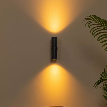 Lucide Clubs - wandverlichting - 10,8 x 5,6 x 21 cm - zwart