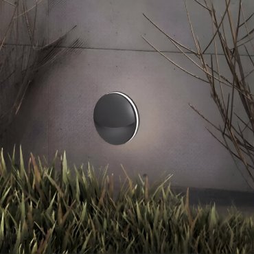 Nova Luce Pan - buiten wandverlichting - Ø 15 x 7 cm - 9W LED incl. - IP54 - donker antraciet