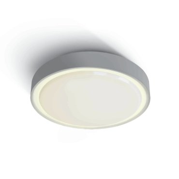 ONE Light LED Plafo Outdoor Round - buiten plafondverlichting - Ø 26 x 7,5 cm - 16W LED incl. - IP65 - grijs