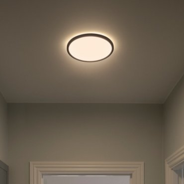 Nordlux Oja - plafondverlichting - Ø 29,4 x 2,3 cm - 15W LED incl. (3000K/4000K) - IP54 - zwart