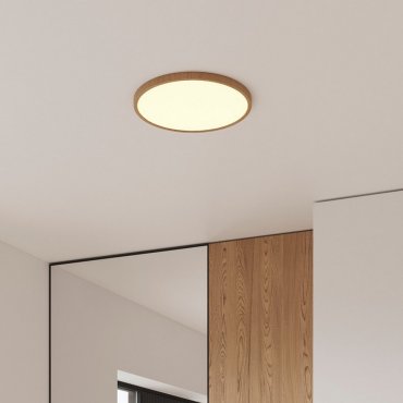 Nordlux Oja - plafondverlichting - Ø 42,4 x 2,3 cm - 3 stappen Moodmaker functie (2700K) - 22W LED incl. - houtfolie