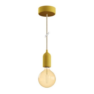 Creative Cables Eiva Pastel - buitenhanglamp met siliconen plafondbevestiging - Ø 12,5 x 164,5 cm - IP65 - mosterdgeel