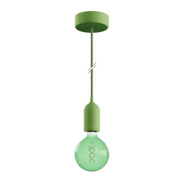 Creative Cables Eiva Pastel - buitenhanglamp met siliconen plafondbevestiging - Ø 12,5 x 164,5 cm - IP65 - zachtgroen