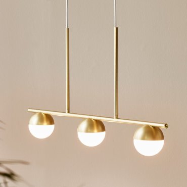 Nordlux Contina - hanglamp - 90 x 10 x 241,3 cm - messing en opaal wit