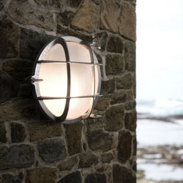 Nordlux Polperro - buiten wandverlichting - Ø 19,5 x 9,3 cm - IP64 - nikkel