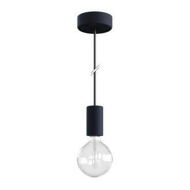 Creative Cables Eiva - buitenhanglamp met siliconen plafondbevestiging - Ø 12,5 x 164,5 cm - IP65 - steenkool zwart