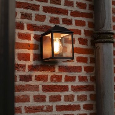 Lutec Spire - buiten wandlamp - 14,3 x 17,5 x 12,3 cm - IP44 - zwart
