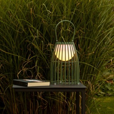 Lucide Fjara - oplaadbare buiten tafellamp - 17 x 17,5 x 25 cm - 0,3W LED incl. - IP44 - groen