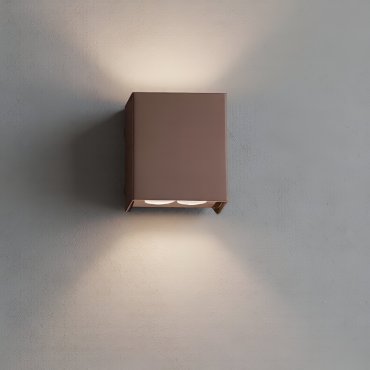 Nova Luce Elio - buiten wandverlichting - 11,4 x 13 x 6,2 cm -  12W LED incl. - IP65 - corten