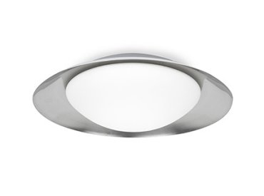 Faro Side - plafond/wandverlichting - Ø 45 x 12 cm - 17W LED incl. - zwart &amp; nikkel