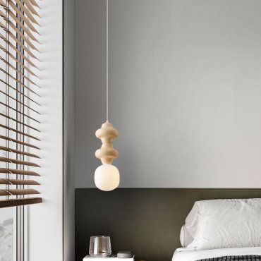 Nova Luce Clio - hanglamp - Ø 18 x 215 cm - geel, wit en opaalglas