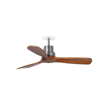 Faro Lantau S - plafondventilator met inbouwrozet - Ø 107 cm - mat nikkel en walnoot