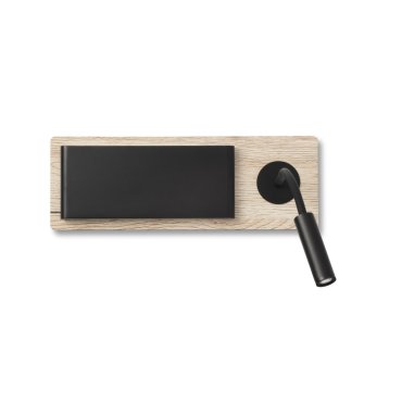 Faro Mood - wandverlichting met leeslampje - 37 x 13 x 5 cm - 6W LED incl. - zwart &amp; hout