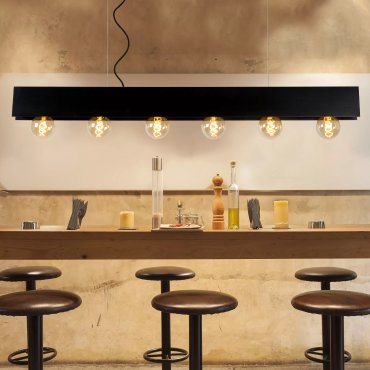 Lucide Surtus - hanglamp - 134 x 7 x 130 cm - zwart