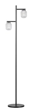 ETH Kristel - vloerlamp - Ø 25 x 154 cm - transparant en zwart