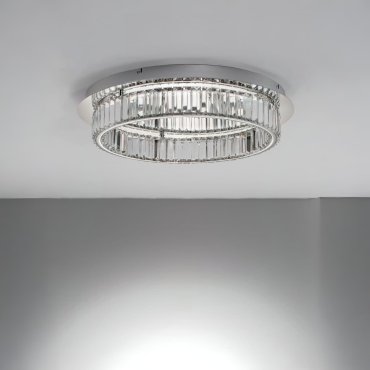 Nova Luce Aurelia - plafondlamp - Ø 60 x 12 cm - 41W dimbare LED incl. - chroom