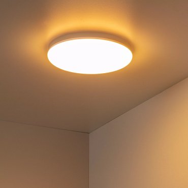 Lucide Olson - plafondlamp - Ø 29 x 4,5 cm - 24W LED incl. - instelbare lichtkleur - IP44 - opaal en wit