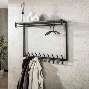 Vico Tenaro - kapstok met wandschap - 100 x 27 x 80 cm - grafiet