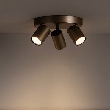 Projectlight Phoebe - opbouwspot 3L -  Ø 21 x 7 cm - brons