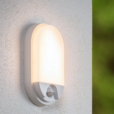 Lucide Hups IR - buiten wandlamp met sensor - 11,9 x 4,5 x 21,2 cm - 10W LED incl. - IP54 - wit
