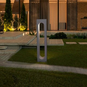 Nova Luce Stage - tuinpaal - 15 x 70 x 15 cm - 6W LED incl. - IP65 - grijs