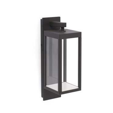 Faro Kerala - wandverlichting - 12 x 17 x 38 cm - 13W LED incl. - IP54 - donkergrijs