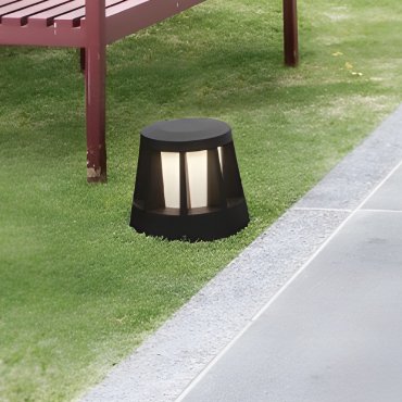 Nova Luce Stark - tuinpaal - Ø 16 x 14,6 cm - 8W LED incl. - IP65 - donker antraciet