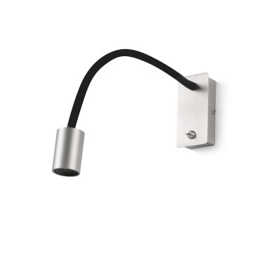 Faro Leser - wandverlichting met schakelaar - 46 x 12 cm - 5W LED incl. - satijn nikkel