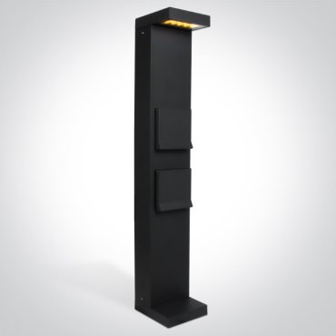 ONE Light - tuinpaal met stopcontacten - 70 cm - 8W LED incl. - IP65 - antraciet - warm witte lichtkleur