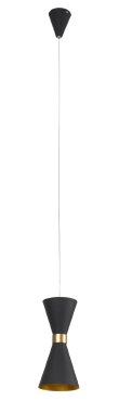 Maxlight Cornet - hanglamp - Ø 12 x 130 cm - 5W LED incl. - zwart en goud