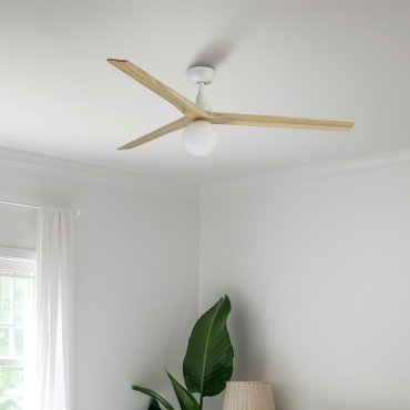 Faro Klim L - plafondventilator met licht - Ø 150 cm - mat wit en den