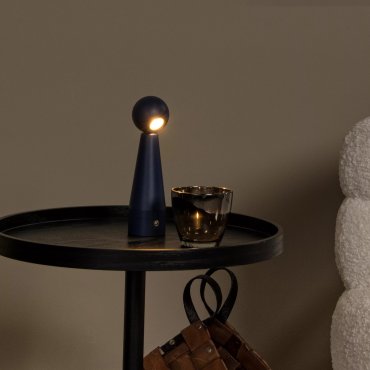 Lucide Ipsos - oplaadbare tafellamp - Ø 6 x 22 cm - 3W dimbare LED incl. - blauw