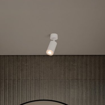 Nova Luce Mao - opbouwspot - Ø 5,5 x 17 cm - IP44 - zandwit