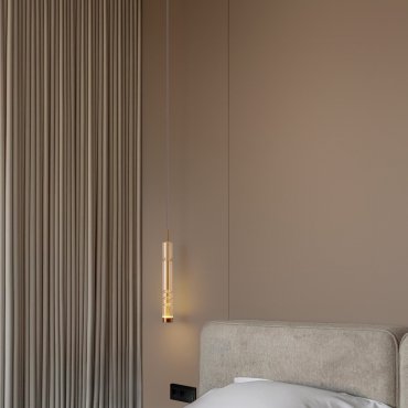 Nova Luce Bento - hanglamp - Ø 8 x 180 cm - 12W LED incl. - messing goud en cognacglas