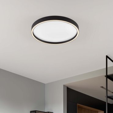 Nova Luce Istos - plafondlamp - Ø 50 x 5 cm - 38W dimbare LED incl. - zandzwart