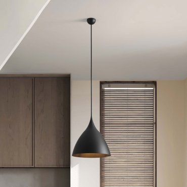 Nova Luce Syntopia - hanglamp - Ø 46 x 178 cm - zandzwart