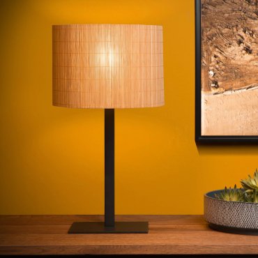Lucide Magius - tafellamp - Ø 28 x 52 cm - lichtbruin en zwart