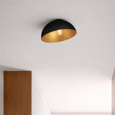 Nova Luce Onia - plafondlamp - Ø 29 x 19 cm - zandzwart en goud