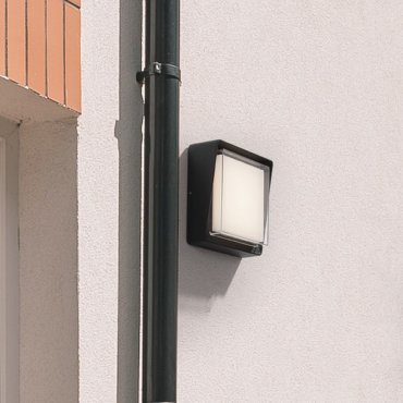 Nova Luce Cape - buiten wandverlichting - 20 x 20 x 7,4 cm - 10W LED incl. - IP65 - donker antraciet