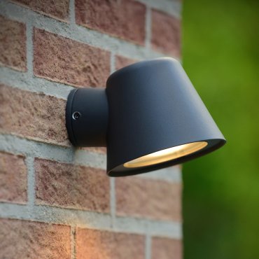 Lucide Dingo - buiten wandlamp - 11,5 x 14,5 x 9 cm - 5W dimbare LED incl. - IP44 - antraciet