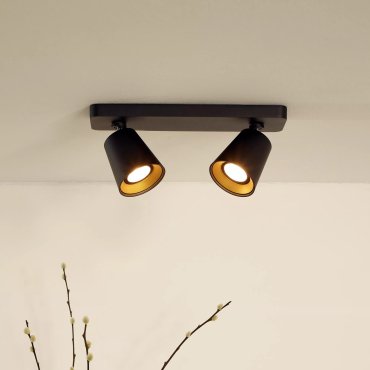 Lucide Turnon - plafondverlichting - 9 x 31 x 12,3 cm - 2 x 5W LED incl. - dim to warm - zwart
