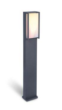 Lutec Qubo - tuinpaal - slimme verlichting - Lutec Connect - 11 x 9 x 75 cm - 16W LED incl. - IP54 - donkergrijs
