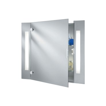 Searchlight Bathroom Mirrors - spiegel met verlichting - 66 x 60 cm - 9,6W LED incl. - IP44 - wit en chroom