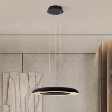 Nova Luce Epos - hanglamp - Ø 60 x 145 cm - 38W dimbare LED incl. - zandzwart en wit