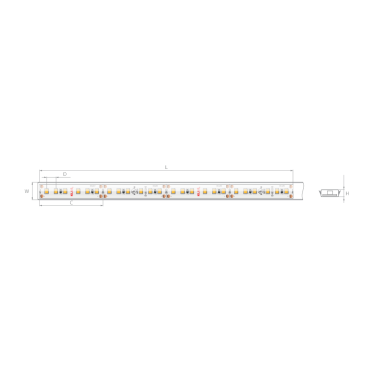 KLUS LED strip - 1 cm breed, 500cm lengte - 24Vdc - dimbaar - 9,6W LED per meter -  IP65 - 2700K