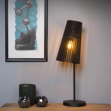 Lucide Noralie - tafellamp - 21 x 16,5 x 56 cm - zwart