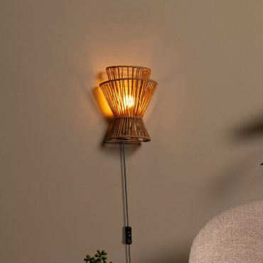 Lucide Tasman - wandverlichting - 18 x 14 x 24 cm - naturel